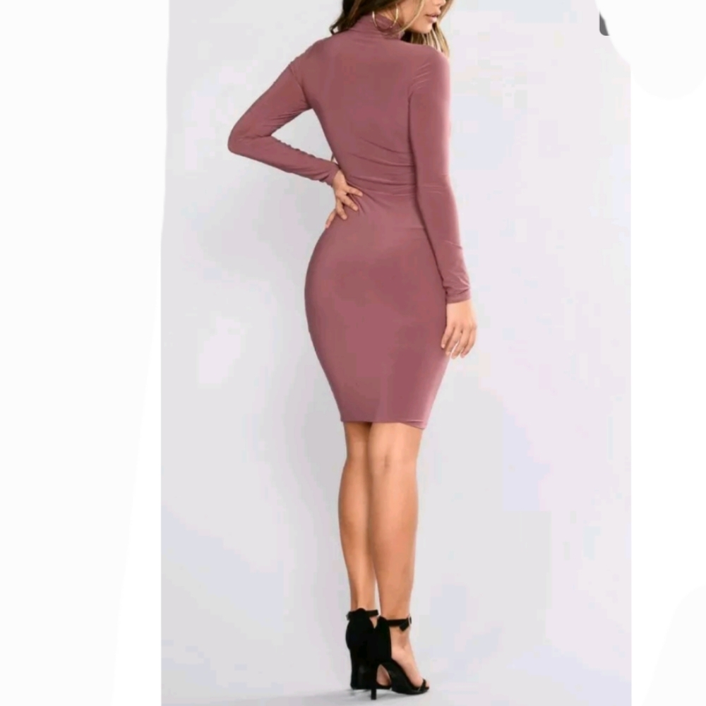 Women Fashion Nova Love Your FN Body Red Brown Stretch Long Sleeve Fully Size M - Picture 2 of 11